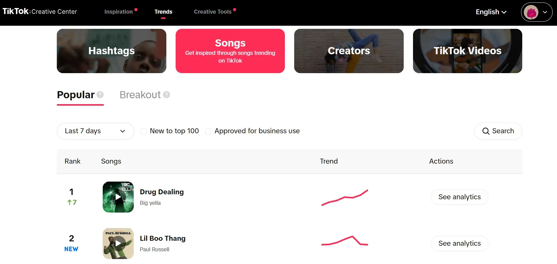TikTok Creative Center