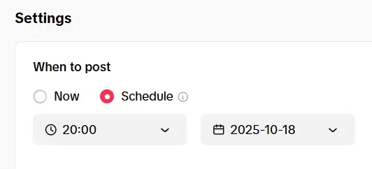 TikTok scheduler tool