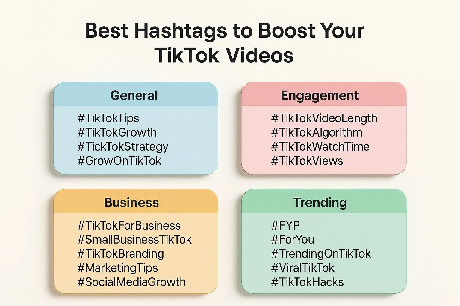 Tagar untuk meningkatkan video TikTok