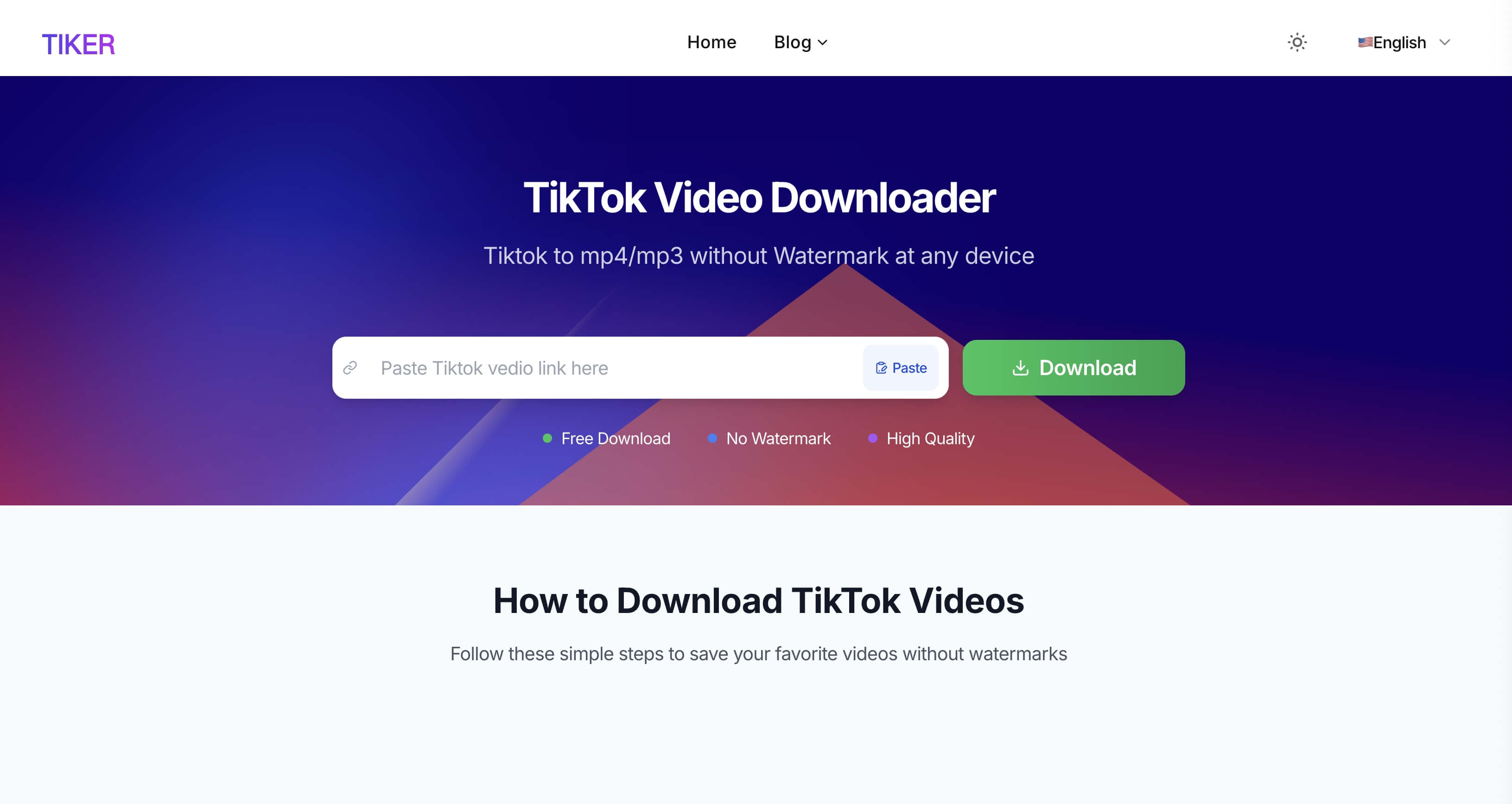 Logo di Tiker tiktok downloader